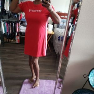 Tommy Hilfiger Casual shirt dress Red Logo Sz Lrg. Gently Worn